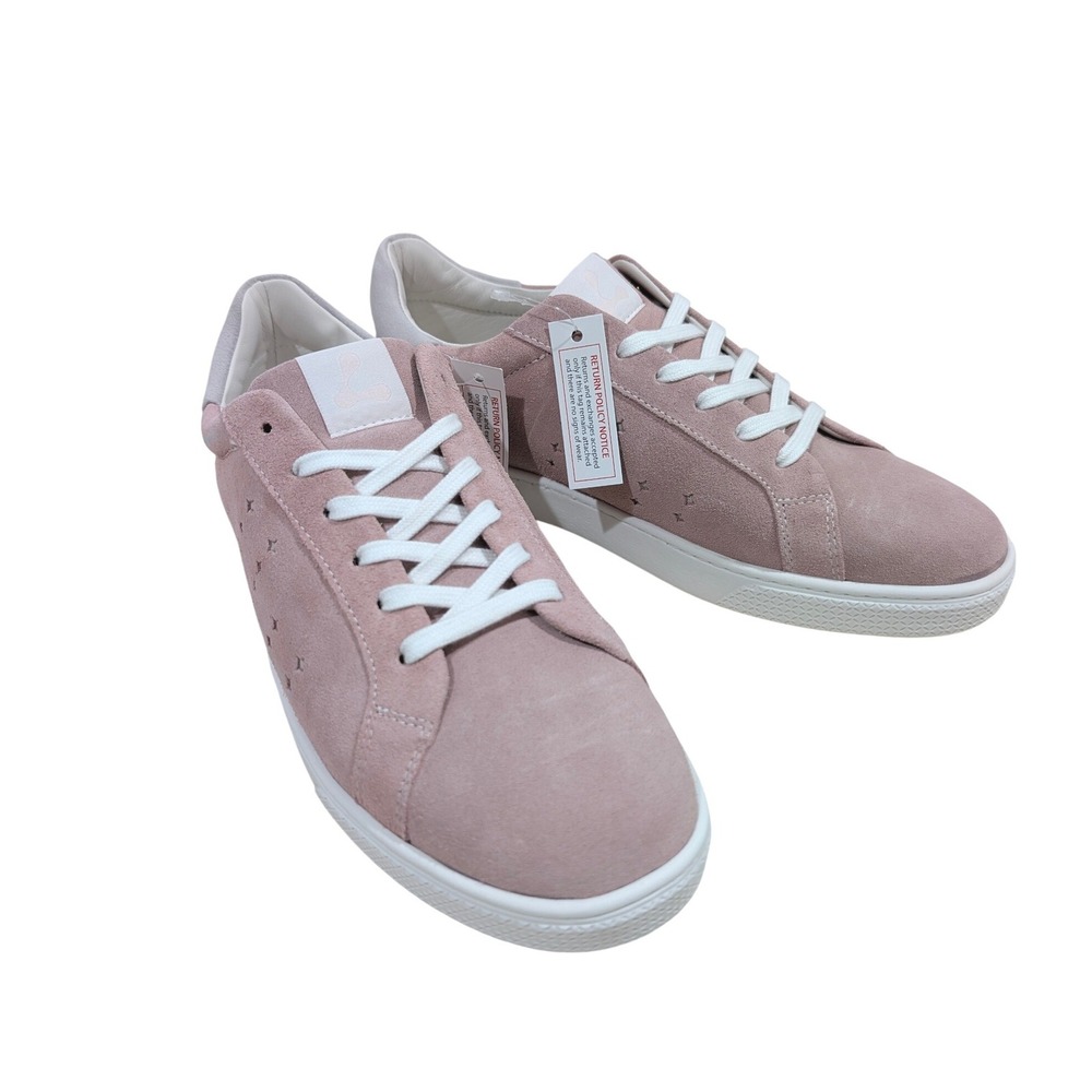 Lazo Halo Suede Sneakers Morganite Pink Milky Way White Womens 9 Urban Sport NIB
